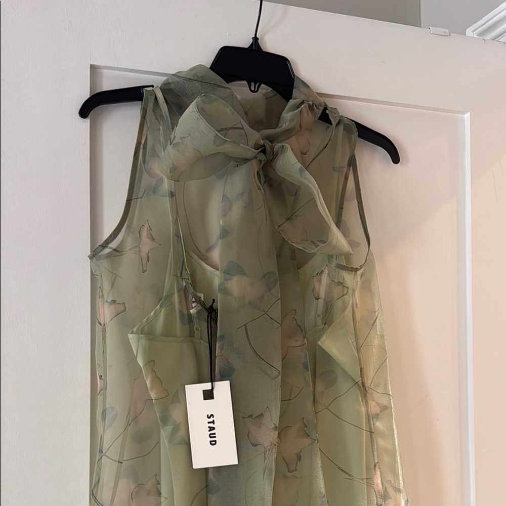 STAUD Light Green Floral Maxi Dress - Picture 4 of 7